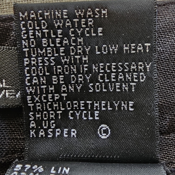 Kasper Womens Black Wide Leg Linen Pants 16W - Picture 12 of 16